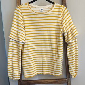 Old Navy Yellow and White Striped Top
